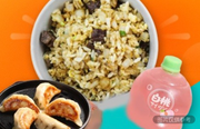 和牛蒜香炒飯+日式煎餃+白桃汽水
