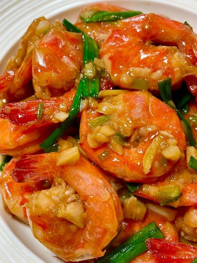 油燜大蝦蓋飯