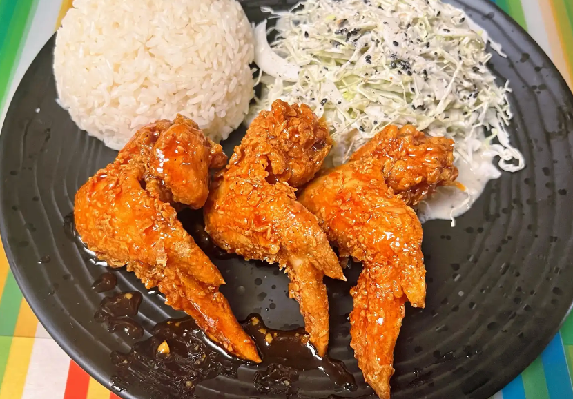 韓式辣醬三全翅飯