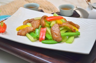 四季豆炒魚片
