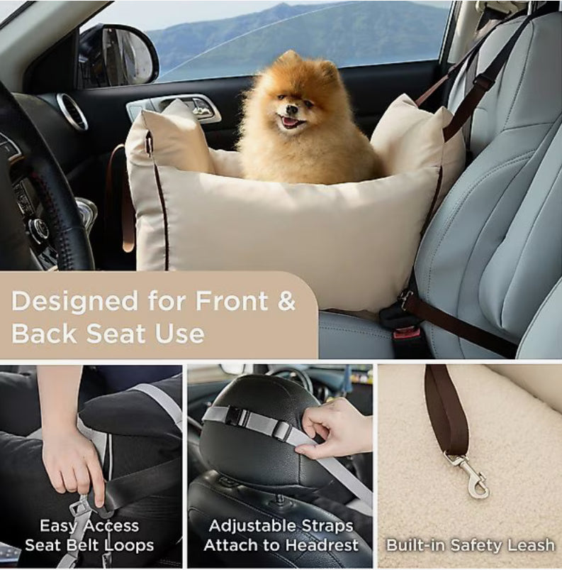 Lesure 防水小型犬車增高座椅，標準型，米色