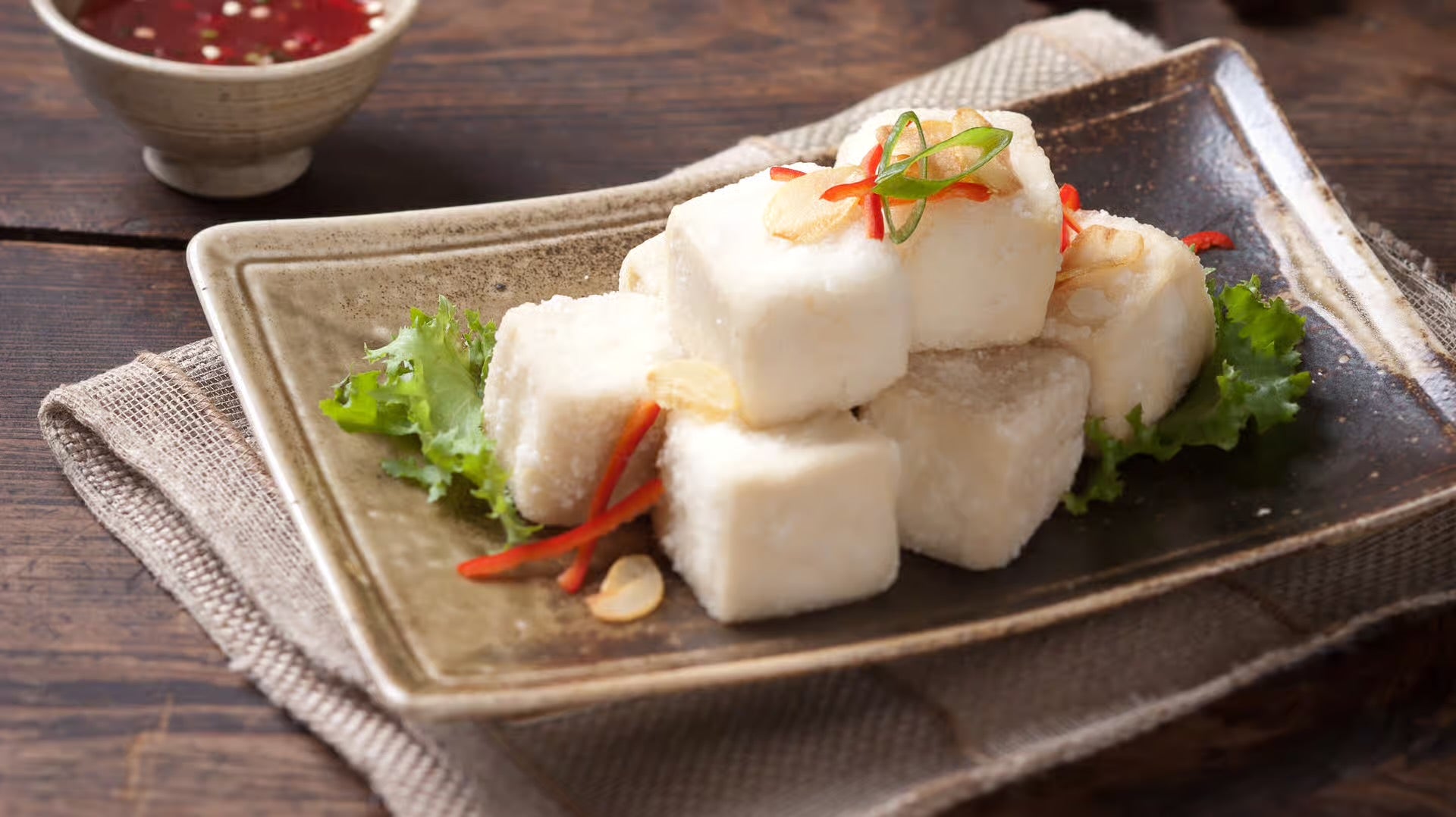 脆皮蒜蓉豆腐