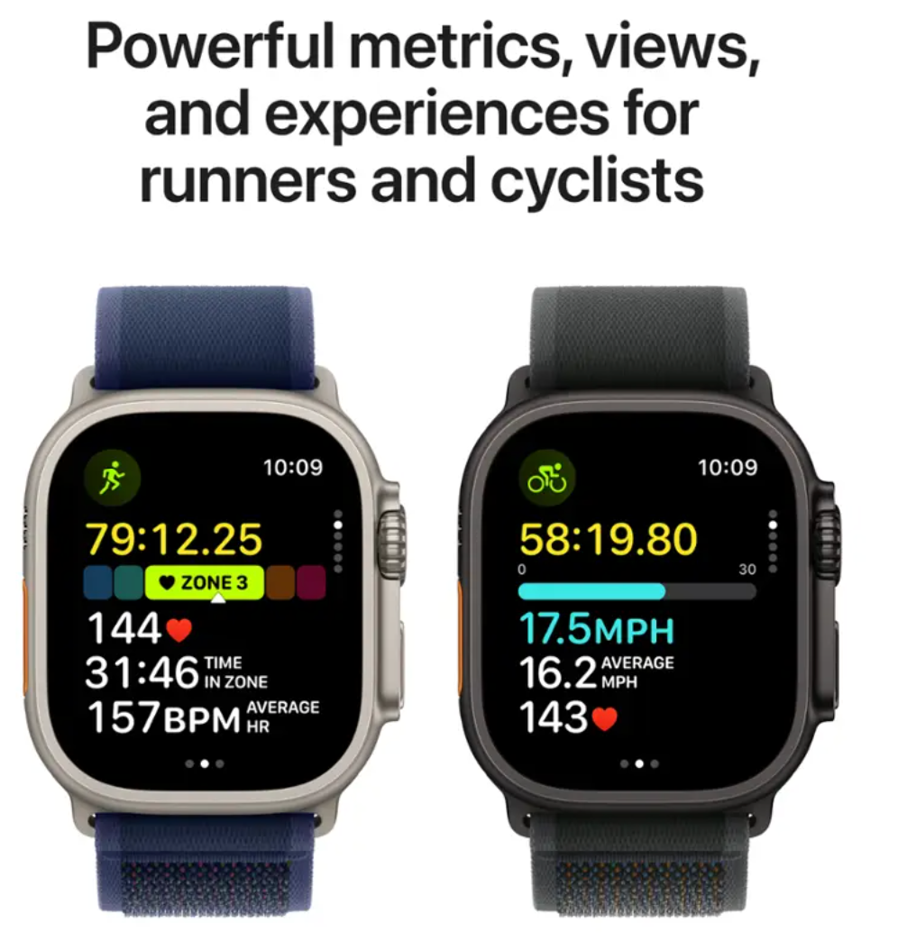 Apple Watch Ultra 2（GPS+蜂巢網路）49毫米鈦金屬錶殼搭配黑色海洋藍錶帶