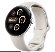 Google - Pixel Watch 3（41毫米）智慧手錶，搭配瓷錶帶 - Wi-Fi - 拋光銀