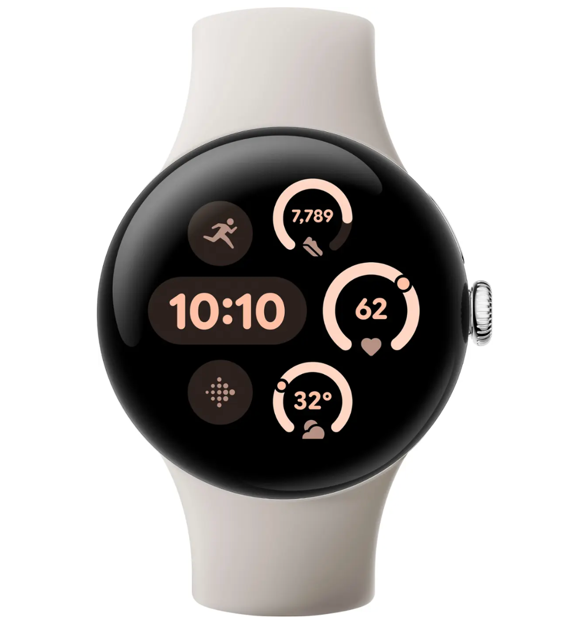Google - Pixel Watch 3（41毫米）智慧手錶，搭配瓷錶帶 - Wi-Fi - 拋光銀